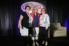 Two former CoSIDA presidents and one future CoSIDA president: Shelly Poe (Auburn), Potter and Judy Willson (LSU).